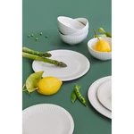 6-częściowy zestaw białych talerzy z porcelany Bonami Essentials Purita