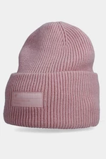 Women's winter hat with 4F logo light pink