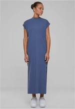 Dámské šaty Urban Classics Long Extended Shoulder Dress - modré