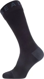 Sealskinz Waterproof All Weather Mid Length Sock with Hydrostop Black/Grey M Șosete ciclism