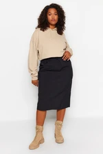 Trendyol Curve Black Parachute Midi Skirt