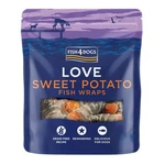 FISH4DOGS Maškrty pre psov LOVE rybie závitky s batátom 100 g