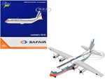 Lockheed L-100-30 Commercial Aircraft "Safair" White with Blue and Orange Stripes 1/400 Diecast Model Airplane by GeminiJets