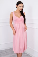 Dress with wide shoulder straps powder pink
