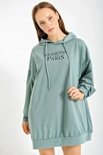 Bigdart 4125 Oversized Sweat Dress - Sea Green