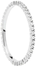 PDPAOLA Minimalistický prsten ze stříbra s třpytivými zirkony White Essential Silver AN02-347 54 mm