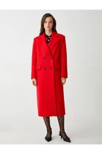 Koton Rachel Araz X - Dvouřadý dlouhý vlněný kašmírový kabát
