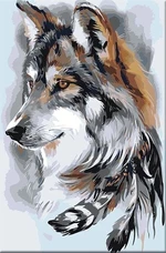 Zuty Painting by Numbers Wolf And Feathers Pintura por números