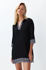 Trendyol Black Wide Fit Mini Woven Beach Dress