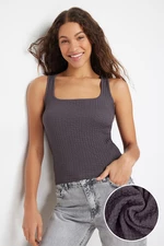 Trendyol Anthracite Halter Neck Textured Flexible Knitted Undershirt