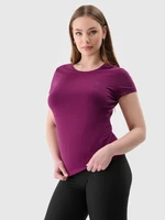 Women's slim T-shirt 4F - purple