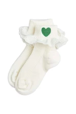 Detské ponožky Mini Rodini Hearts biela farba