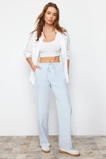 Trendyol Light Blue Elastic Waist Chambre High Waist Wide Leg Jeans