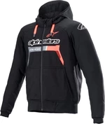 Alpinestars Chrome Ignition Hoodie Black/Red Fluo 3XL Giacca in tessuto