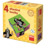 Dino - Dřevěné licenční kostky Krteček 4 kostky