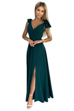 Long dress with neckline and tie at the shoulders Numoco
