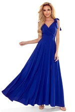 Long dress with neckline and tie at the shoulders Numoco