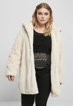 Women's teddy bear coat with hood in white