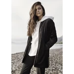 Women's long velvet jacket black
