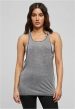 Ladies Loose Burnout Tank Dark Grey