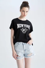 DEFACTO Regular Fit Short Sleeve New York Print T-Shirt