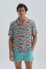 Dagi Green patterned short-sleeved shirt