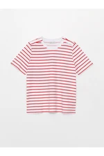 LC Waikiki Women's Crew Neck Striped Short Sleeve T-Shirt