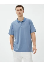 Koton Basic Polo T-Shirt with Buttons, Short Sleeves.