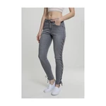 Dámské džínové kalhoty Lace Up Skinny - šedé