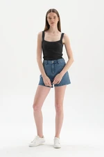 Dagi Black Strappy Ribbed Undershirt