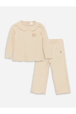 LC Waikiki Baby girl with long sleeves, collar sweatshirt and trousers 2-set. LC Waikiki Baby girl with long sleeves, collar sweatshirt and trousers 2-set.