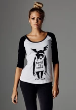 Dámské značkové tričko Banksy´s Graffiti Ape Raglan Wht/blk