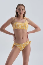 Dagi Yellow Lace-Up Bikini Bottom