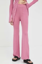 Kalhoty Remain dámské, fialová barva, zvony, high waist