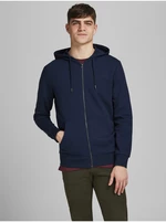 Tmavě modrá basic mikina s kapucí Jack & Jones