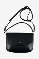 Kožená kabelka A.P.C. PXAWV.F61629-BLACK, čierna farba