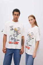 DEFACTO Unisex Tom & Jerry Oversize Fit Printed T-Shirt