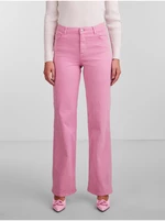 Pink Women's Wide Jeans Pieces Peggy - Women