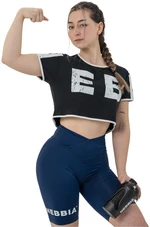 Nebbia Oversized Crop Top Game On Black S Fitness T-Shirt