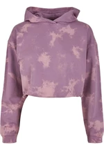 Women's Oversized Short Bleached Sweatshirt Grey-Purple