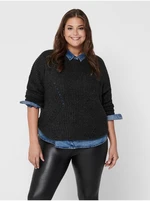 Dark grey women's ribbed sweater ONLY CARMAKOMA Bernie - Women's
