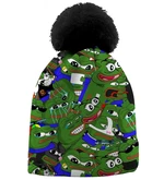 Mr. GUGU & Miss GO Woman's Pepe Memes Beanie WB21BL 2337