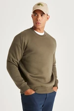AC&Co / Altınyıldız Classics Men's Khaki Standard Fit Normal Cut Inner Fleece 3 Threads Crew Neck Cotton Sweatshirt.