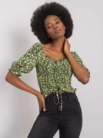 Black and green blouse with patterns Giavanna RUE PARIS
