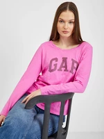 Dark pink women's cotton T-shirt with GAP logo