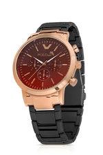 Polo Air Men's Wristwatch Colored Glass Feature Black Copper Color