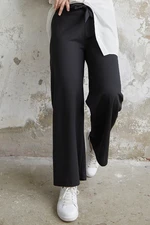 InStyle Wide Belted Scuba Pants - Black