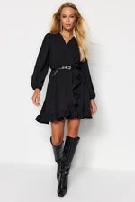 Trendyol Black Mini Skirt Frilly Woven Woven Dress