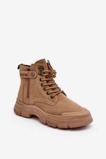 Women's insulated suede ankle boots Beige Jailina
