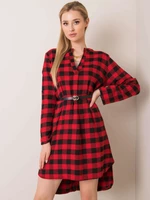 Red and black flannel dress